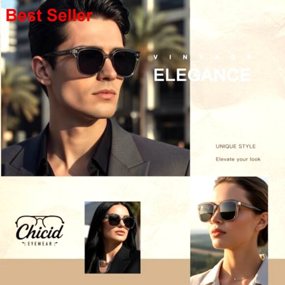 Polarized Square Sunglasses UV400 Protection Retro Style Unisex main image 5